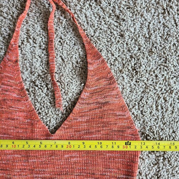 VRG GRL Halter Knit Orange Mini Dress Size S - Picture 4 of 8